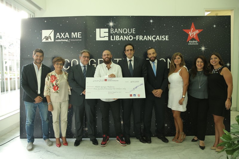 400,000$ winner thanks to BLF, AXA ME and Virgin Radio Lebanon. 